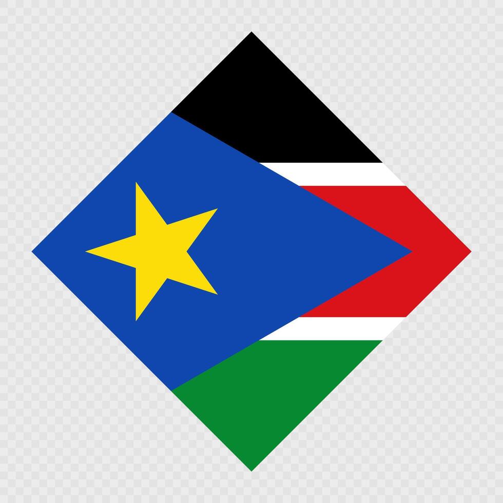 South Sudan rhombus flag. illustration. vector