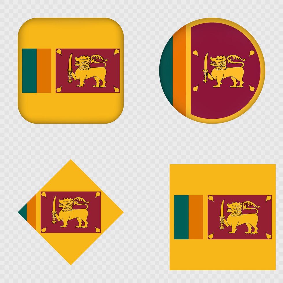 Sri Lanka Flag Icons Pack. vector