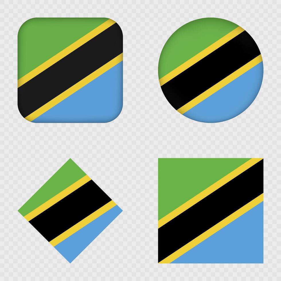 Tanzania Flag Icons Pack. vector