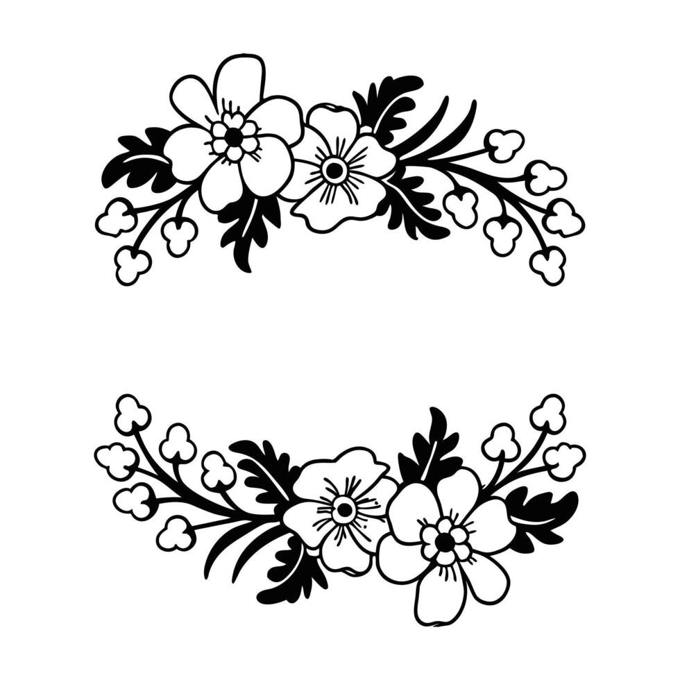 Artistic Flower Border Digital File vector