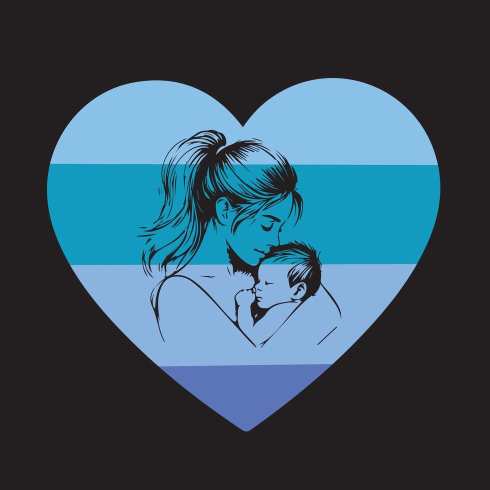 Mothers Love T-shirt Design vector