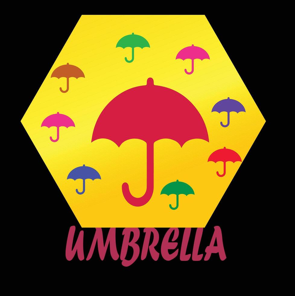 Umbrella T-shirt Design vector