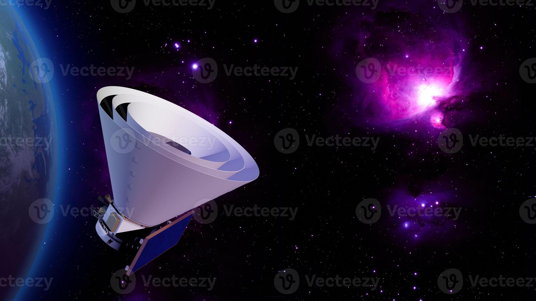 3D model of the Space infrared telescope orbiting planet Earth photo