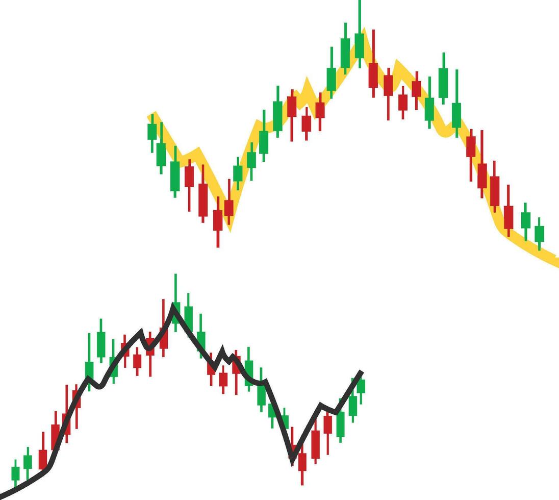 Green red candlestick vector