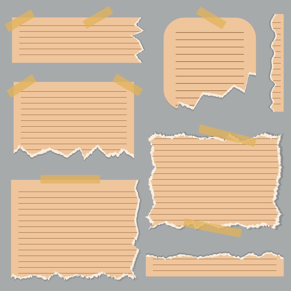 set of realistic stickers in line with torn edges vector