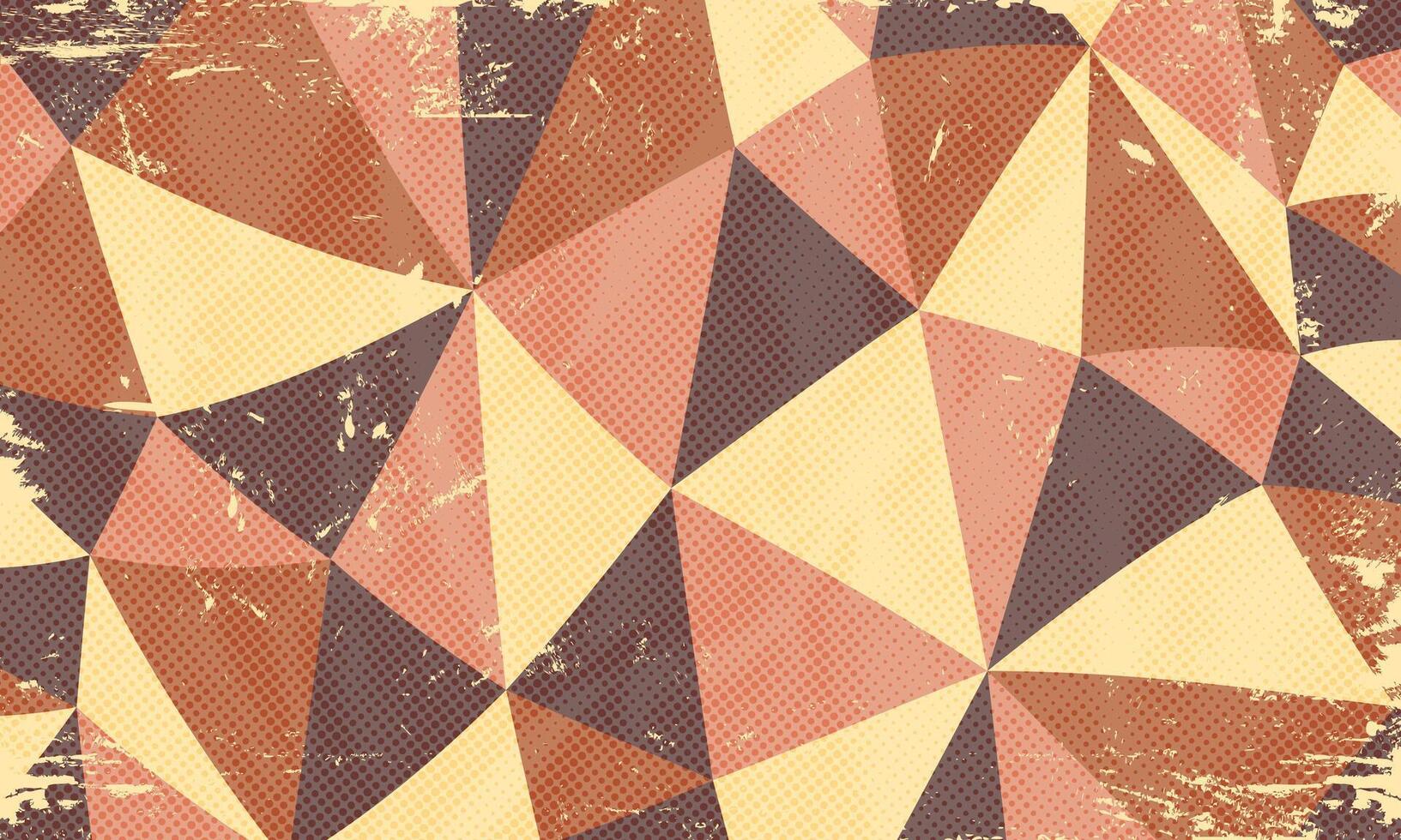 Retro Triangle Organic Shapes Wallpaper Washed Out Halftone Texture Abstract Desaturated Background vector