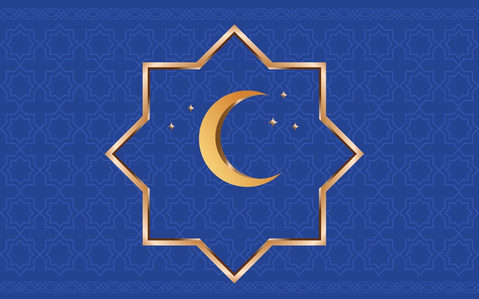Ramadan kareem greeting card with crescent and stars vector