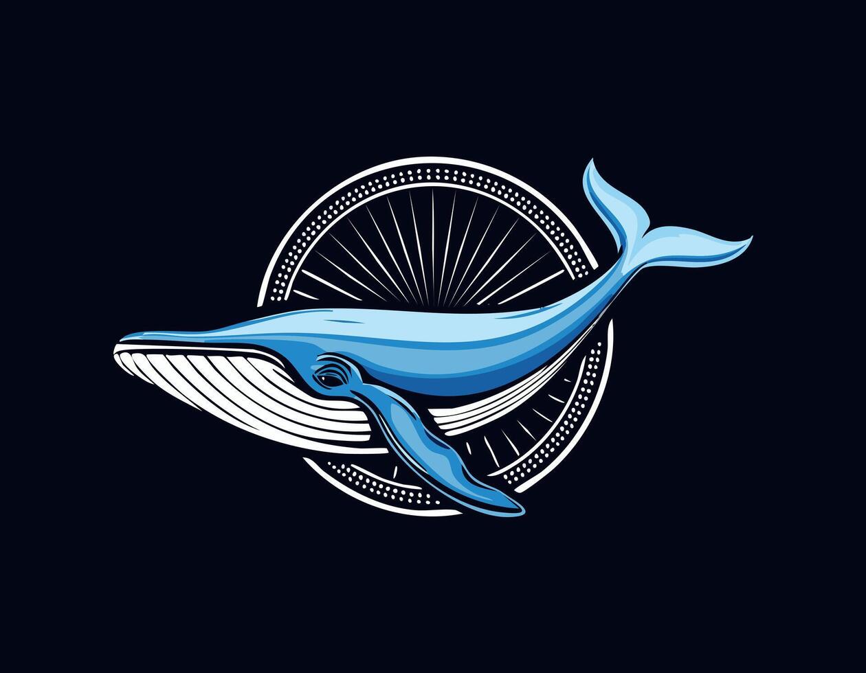 Blue Whale aztec logo concept vector