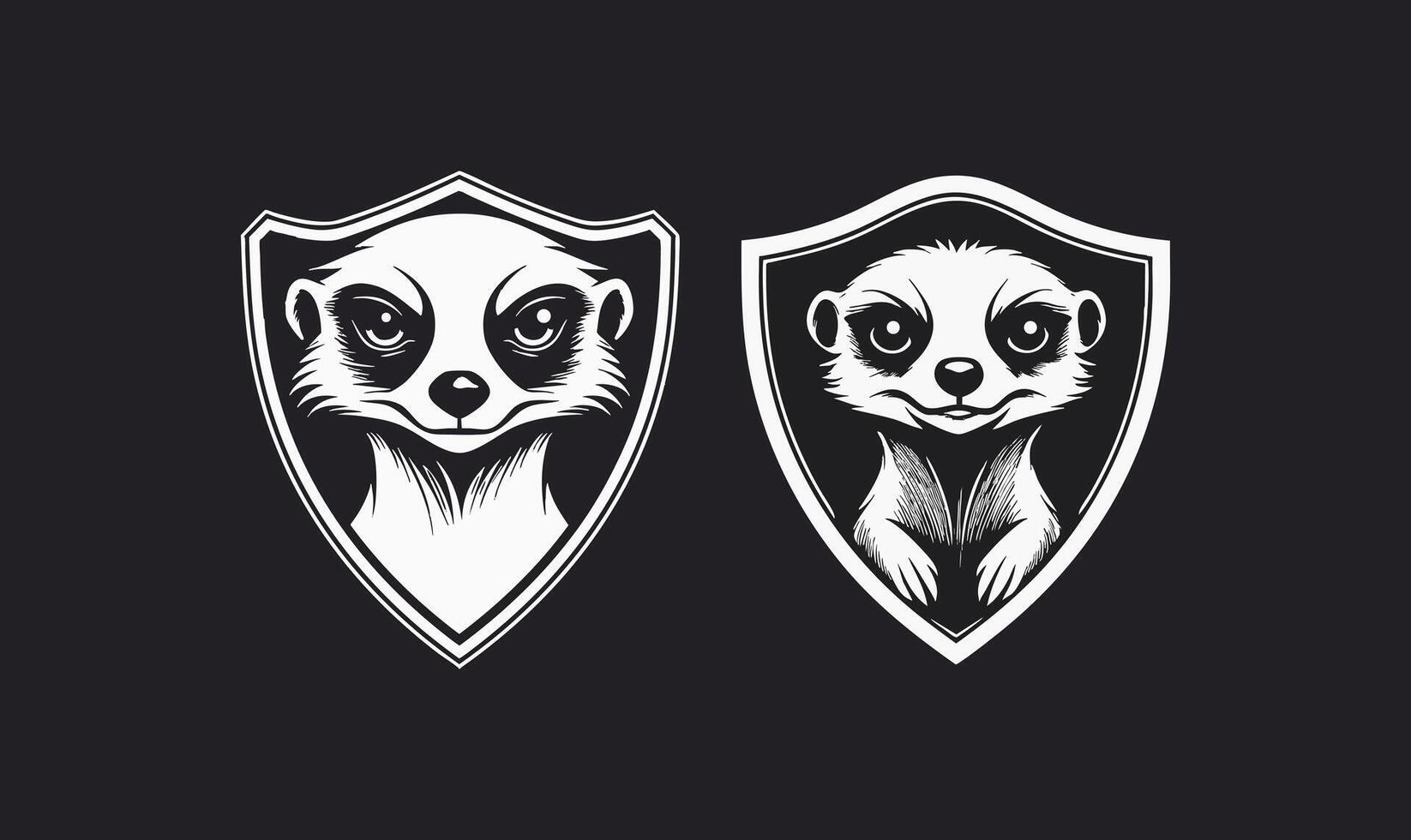Meerkat angry in shield vector