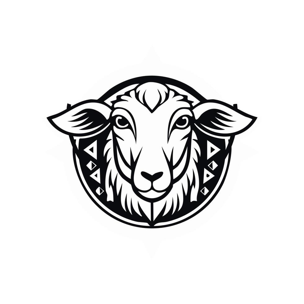 Sheep aztec logo concept vector