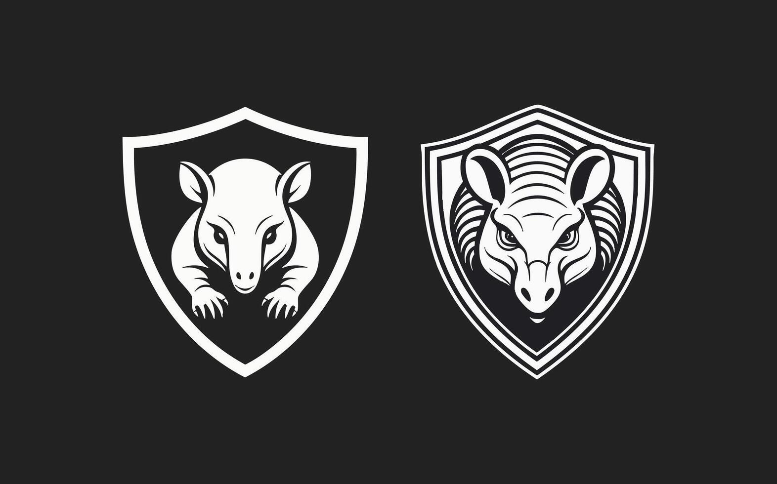 Armadillo angry in shield vector