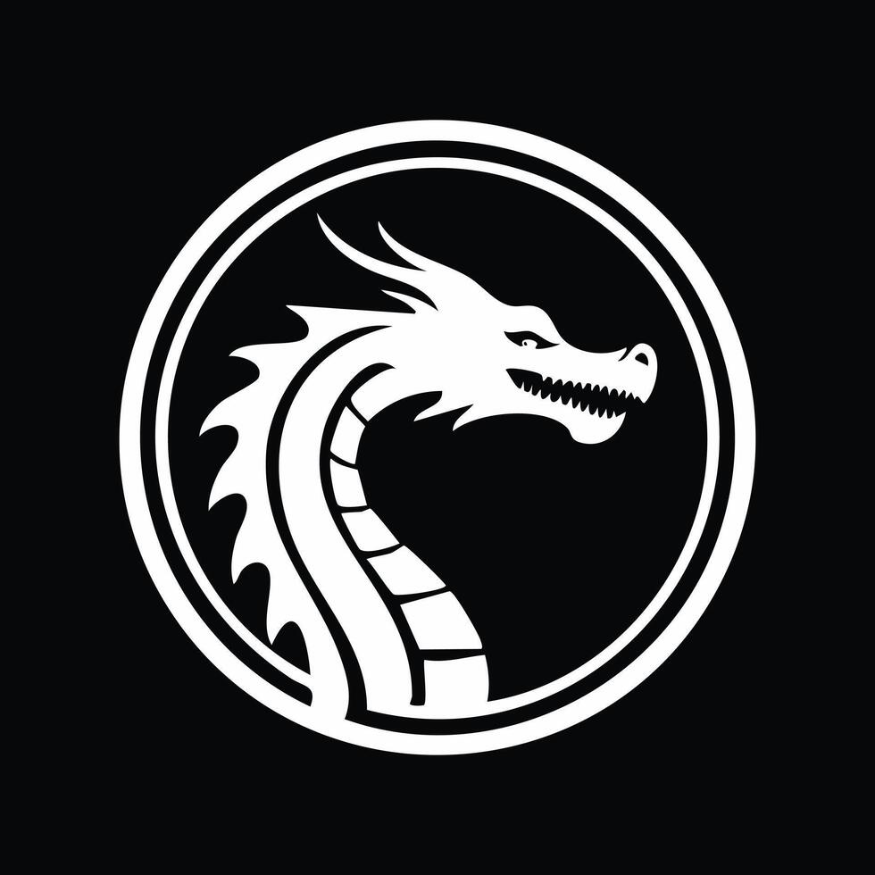 Dragon aztec logo concept vector