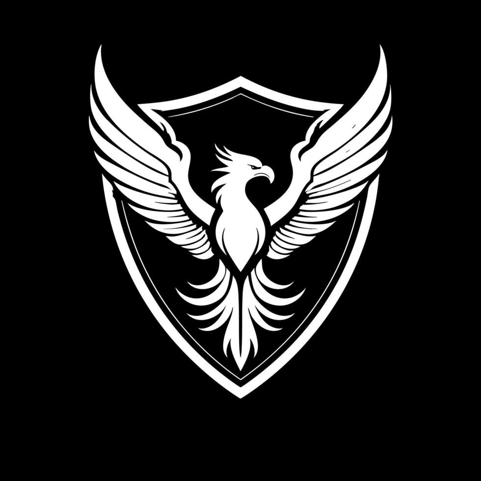 Phoenix angry in shield vector