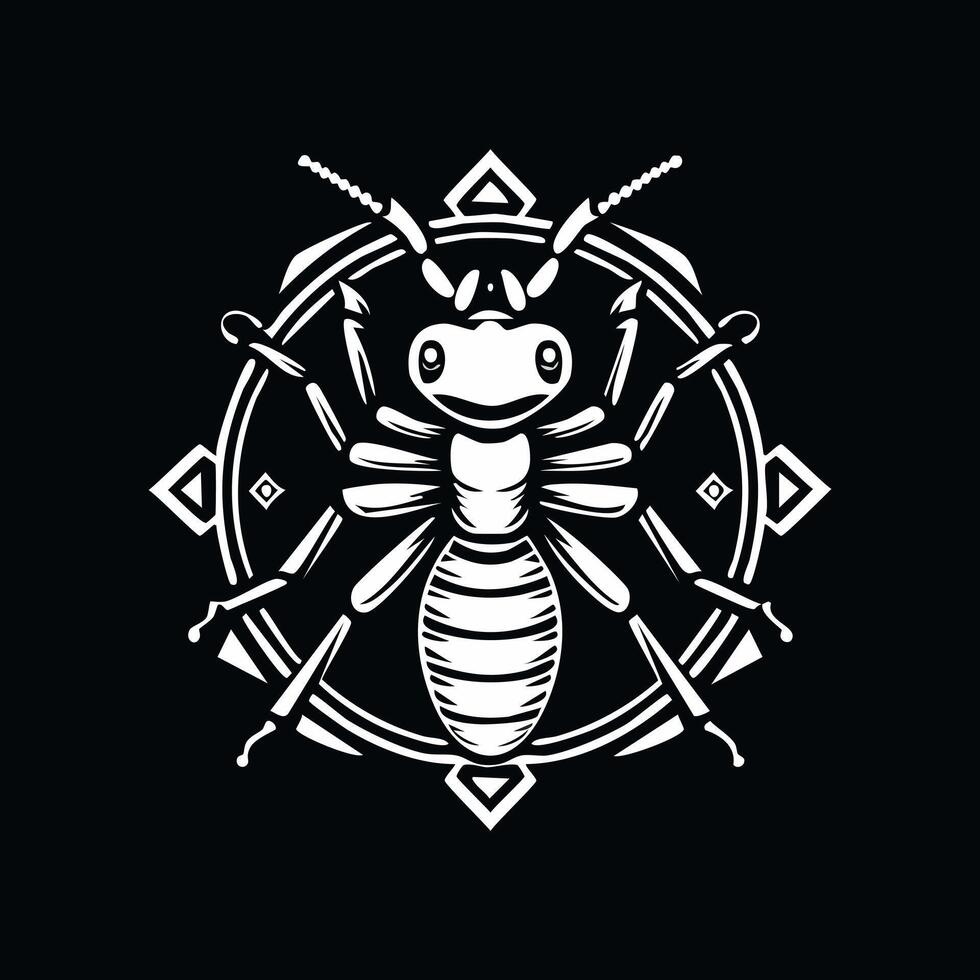 Ant aztec logo concept vector