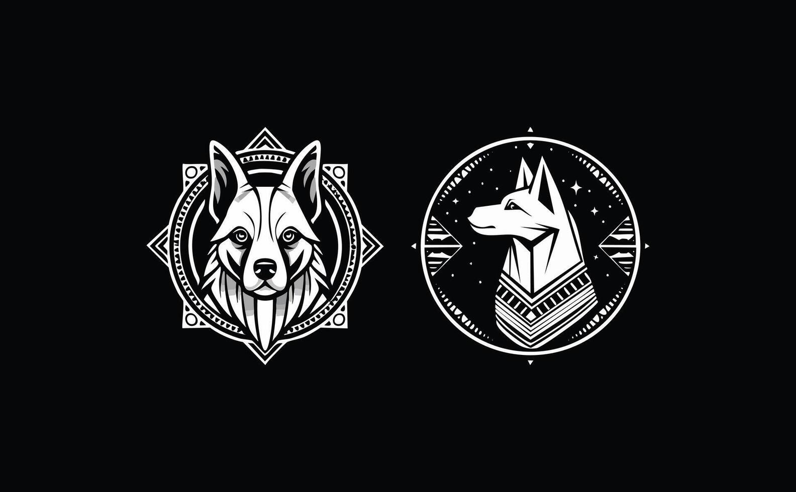 Dog aztec logo concept vector