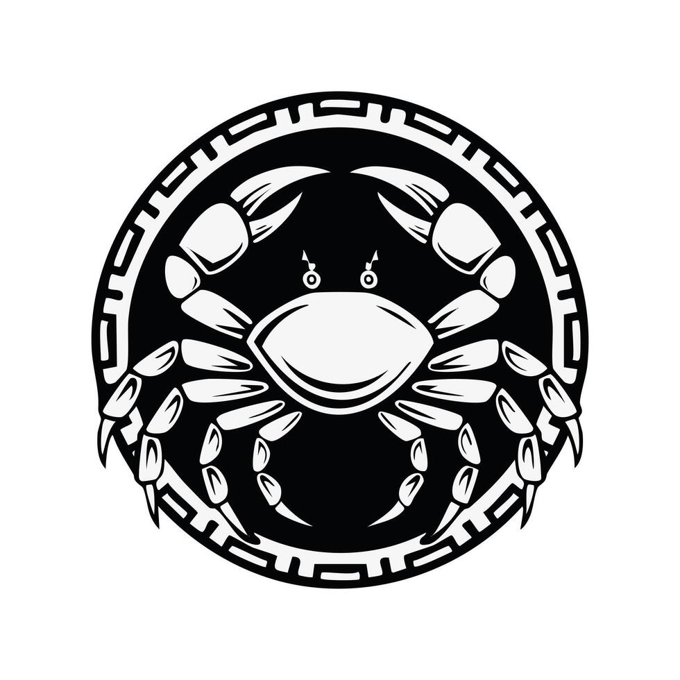 Crab aztec logo concept vector