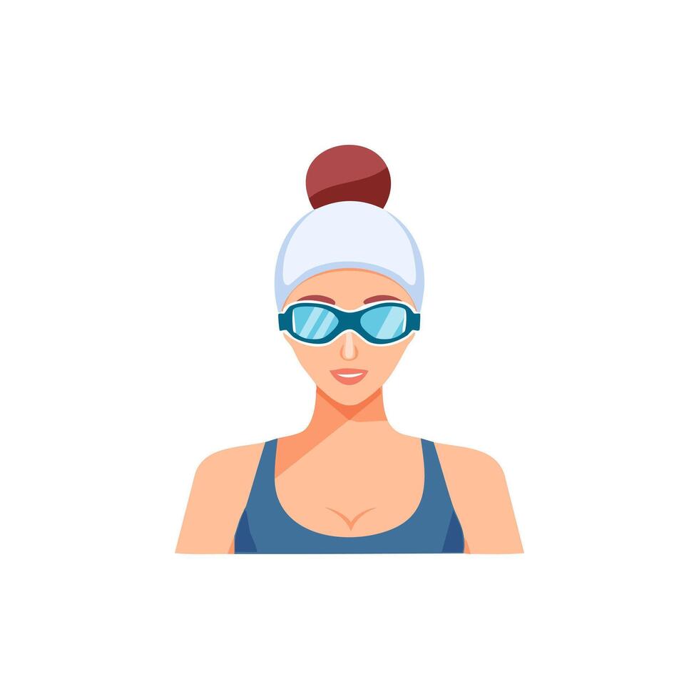 swimmer wearing goggles and ready to dive vector
