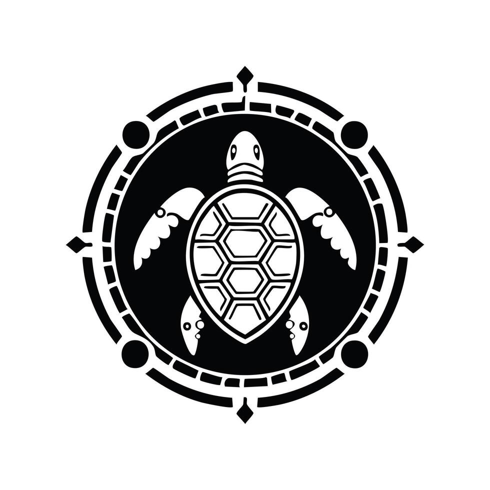 Turtle aztec logo concept vector