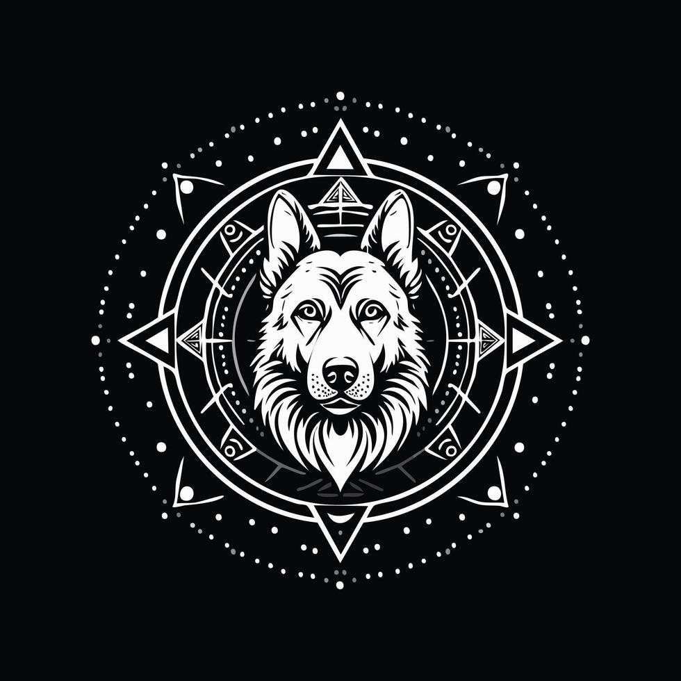 German Shepherd aztec logo concept vector