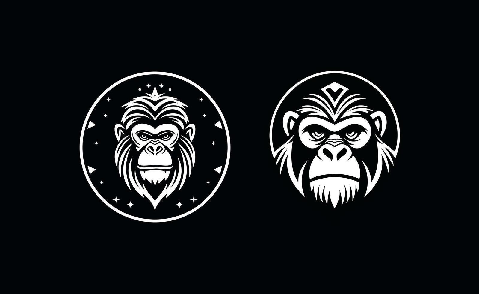 minimalist Orangutan aztec logo concept vector