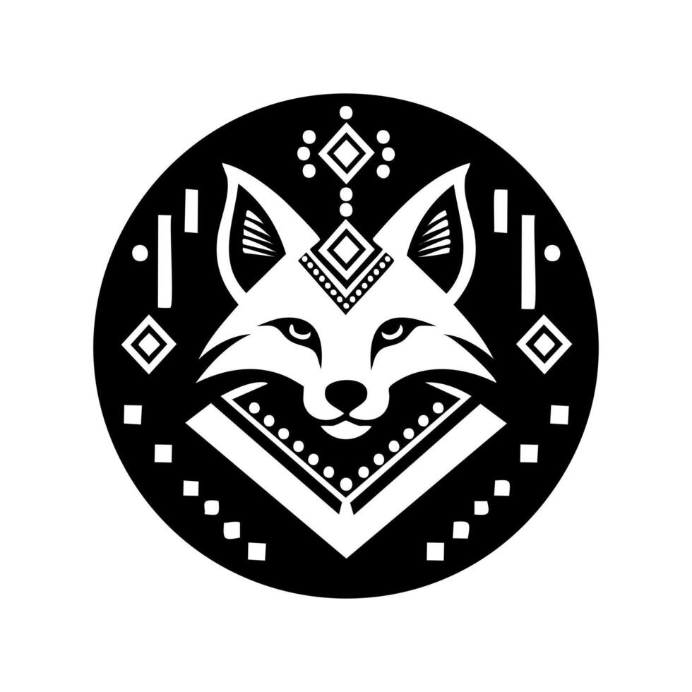 Fox aztec logo concept vector