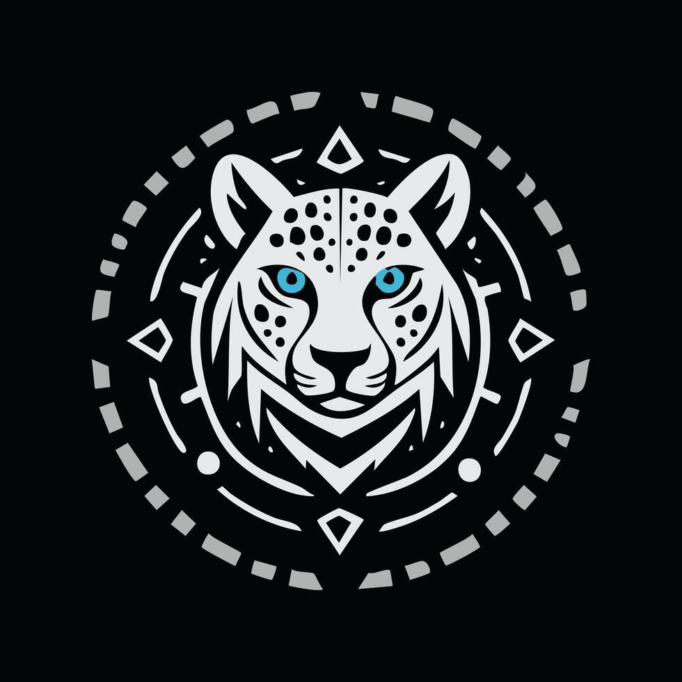 Leopard aztec logo concept vector