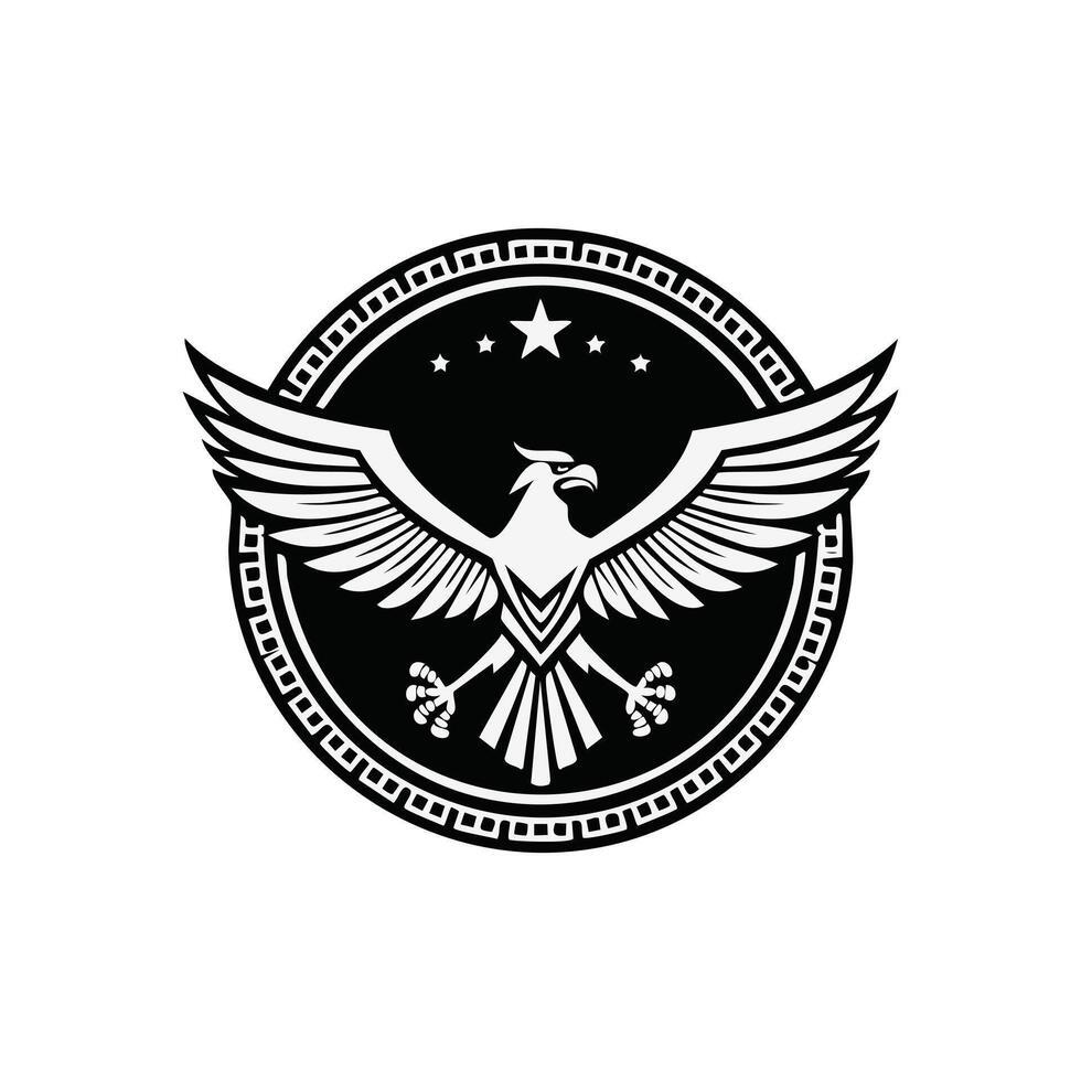 Eagle aztec logo concept vector