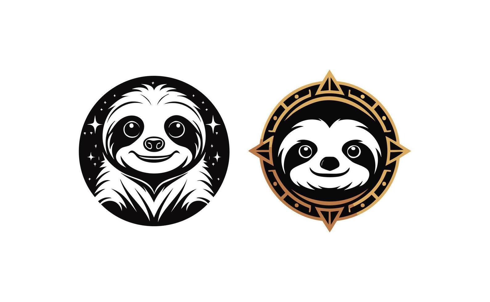 minimalist Sloth aztec logo concept vector