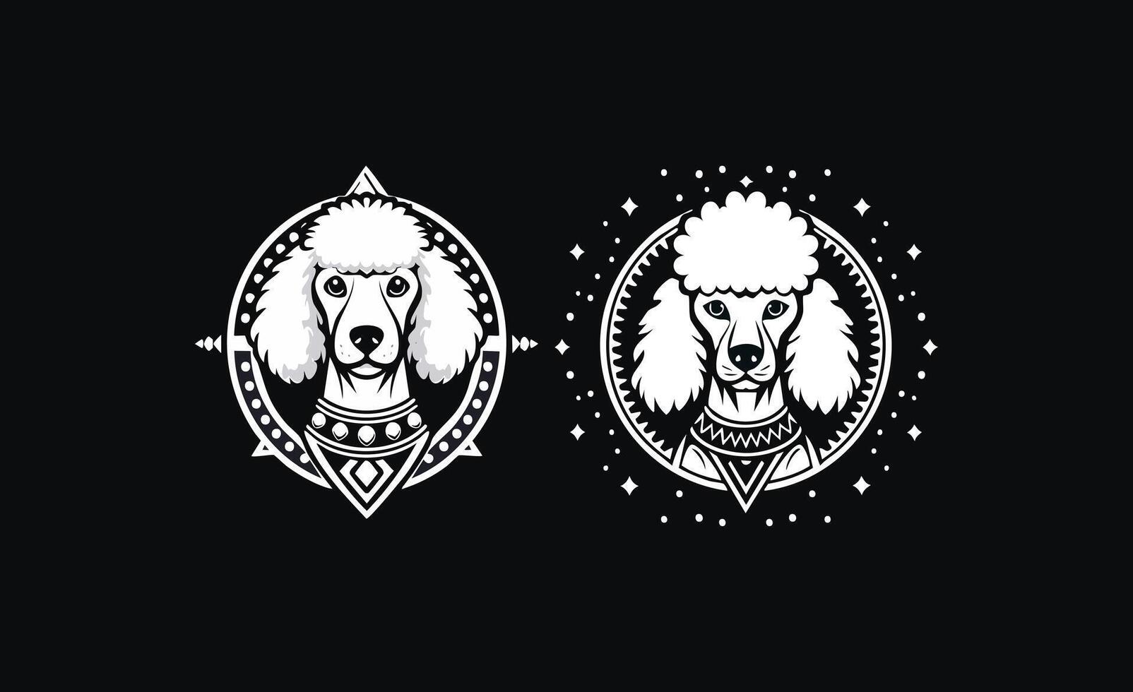 Poodle aztec logo concept vector