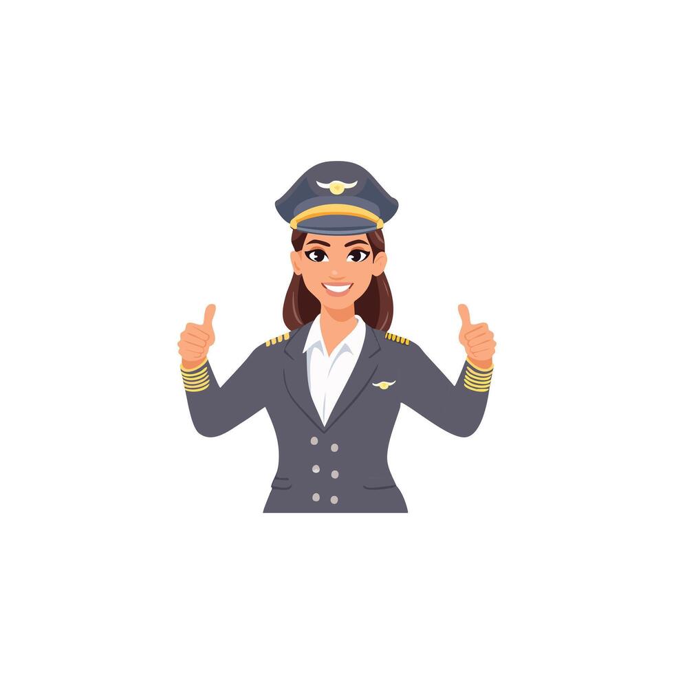 pilot giving a thumbs-up vector