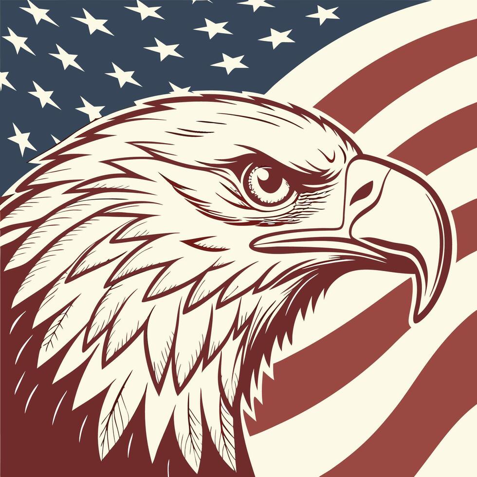 Eagle flag design vector