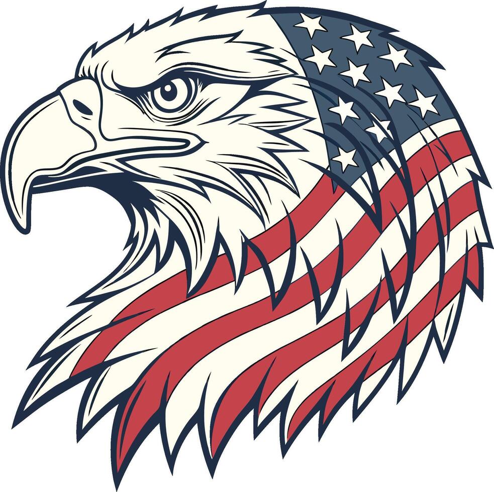 Eagle American flag design vector