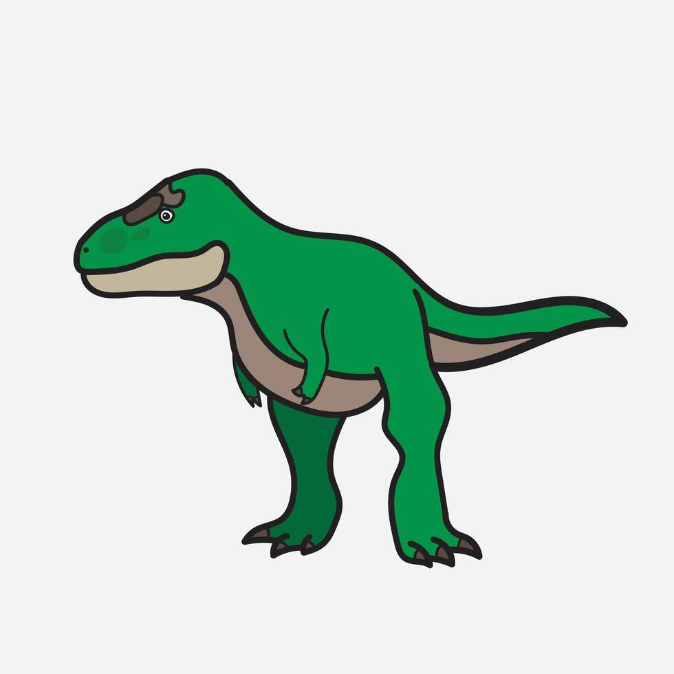 Cute Cartoon T-Rex with white Background vector
