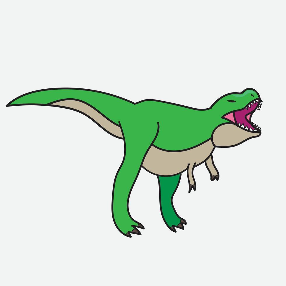 Cute Green T-Rex with white Background vector