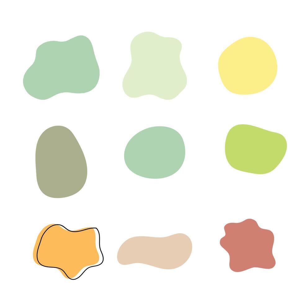 Pastel Abstract blob Shapes Set vector