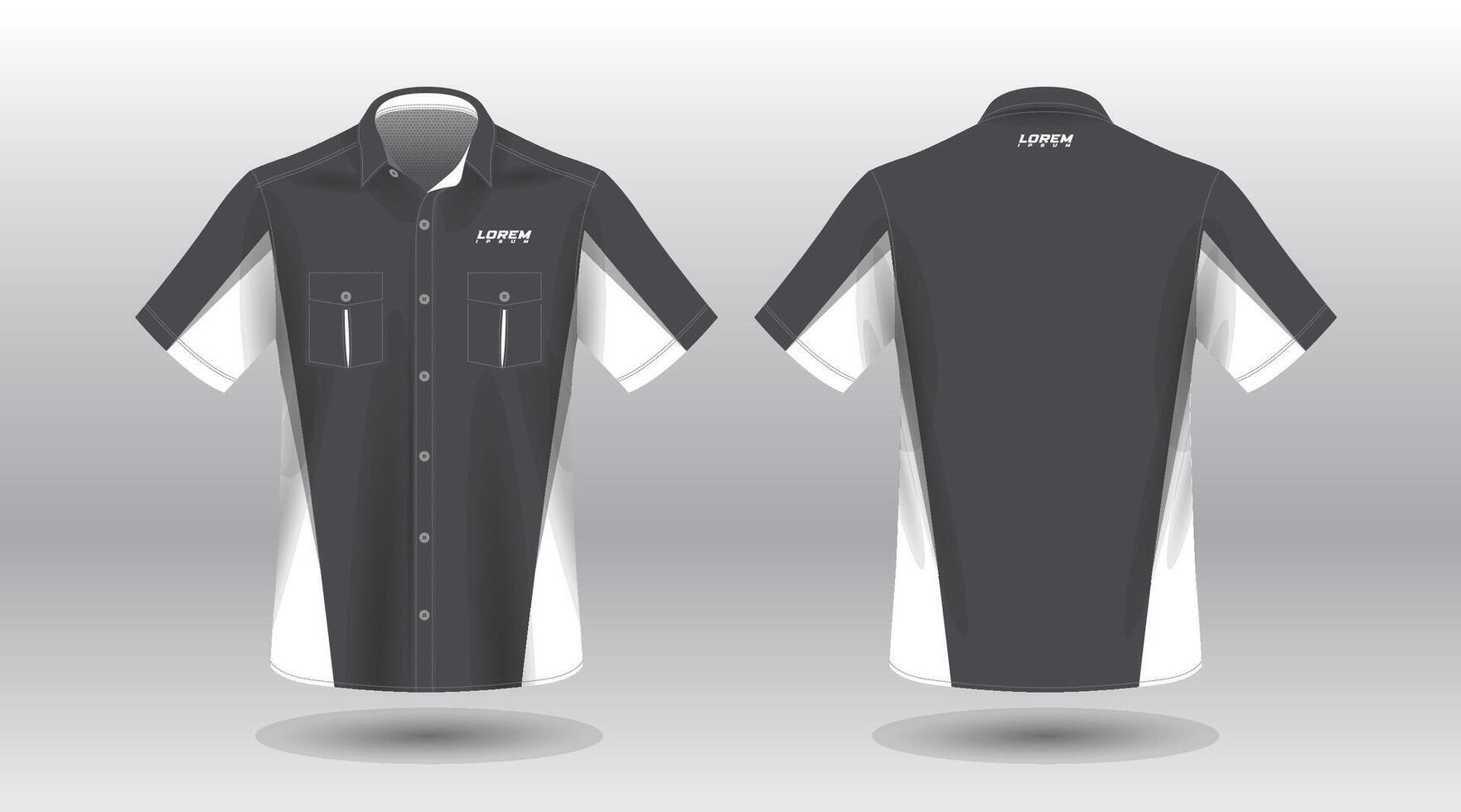 simple and modern short sleeve work shirt vector