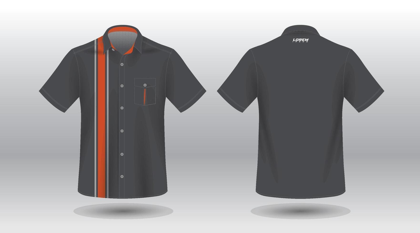 simple black short sleeve work shirt vector