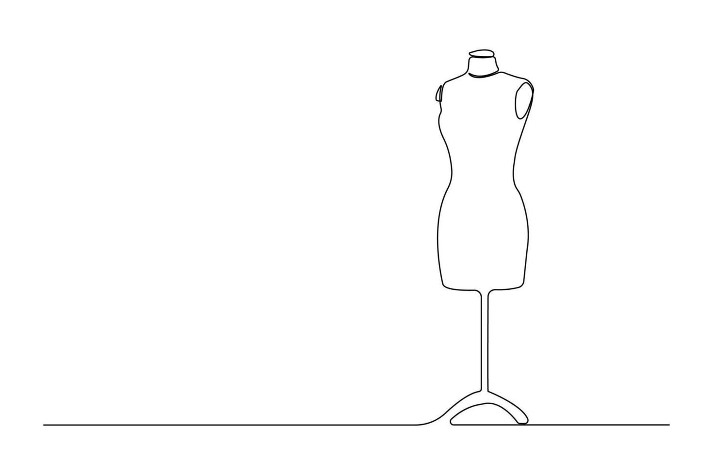 Mannequin one-line art drawing. Mannequin continuous outline . vector