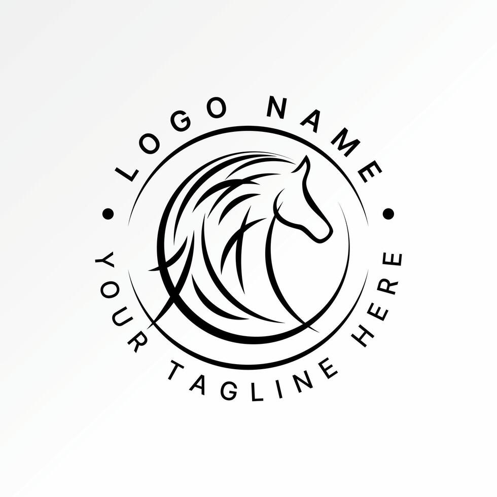 Logo design graphic concept creative premium stock image sell top unique swoosh horse animal art head to zoo zebra sport training race wildlife vector