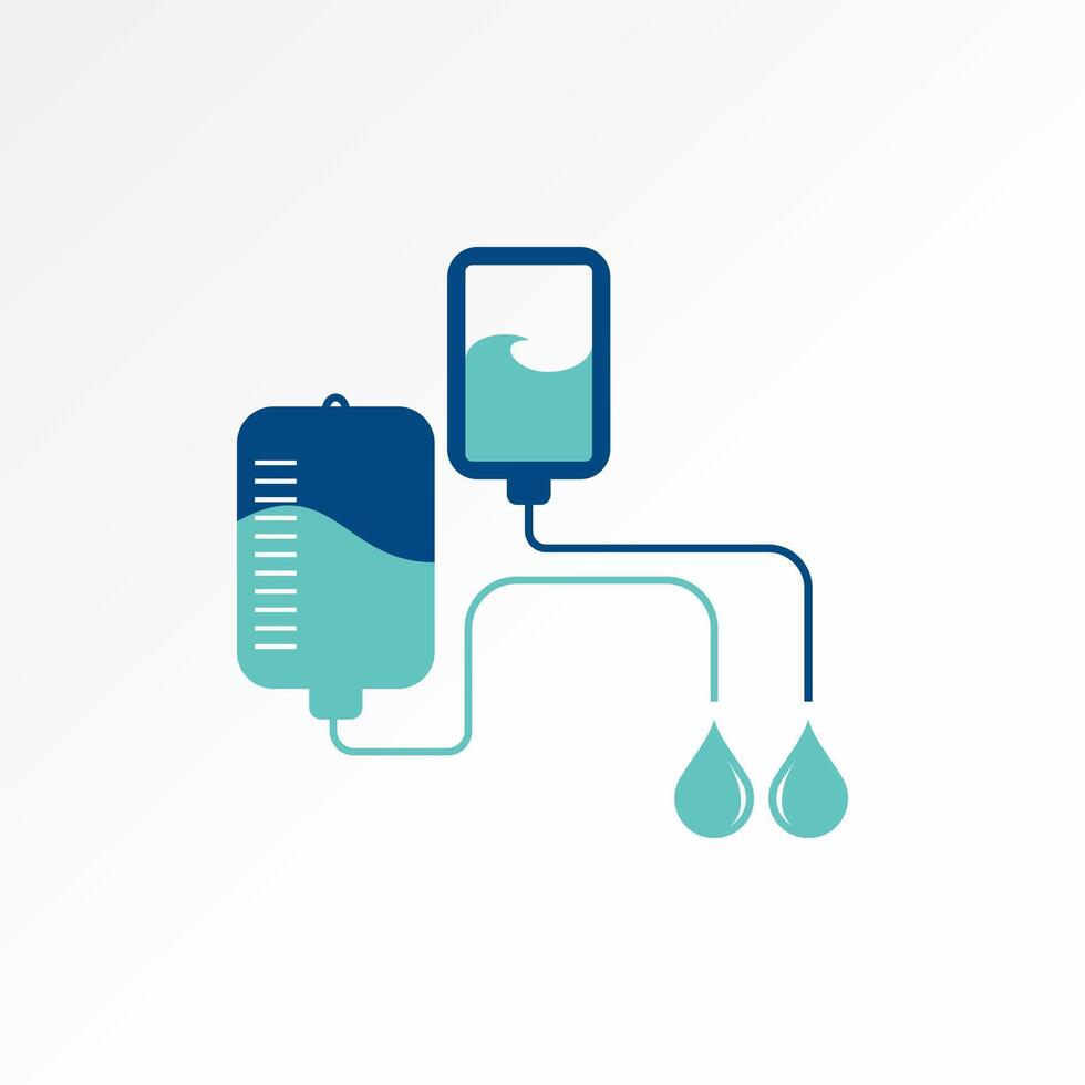 Logo design graphic concept creative premium stock image sell top unique infusion water liquid drop injection transfusion health medical doctor vector