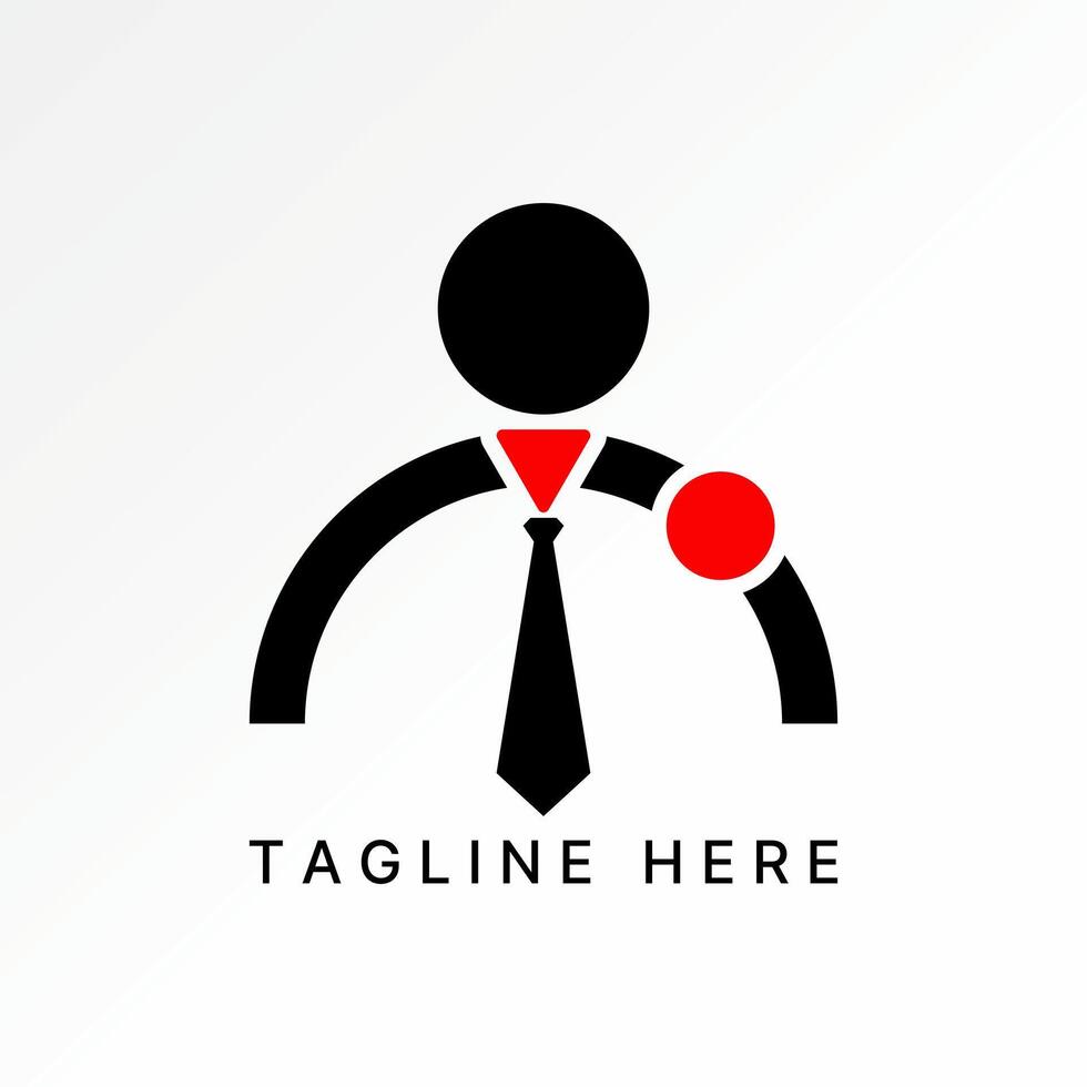 Logo design graphic concept creative premium stock image top sell simple human silhouette close up use tie on circle 360 degrees dress formal vector