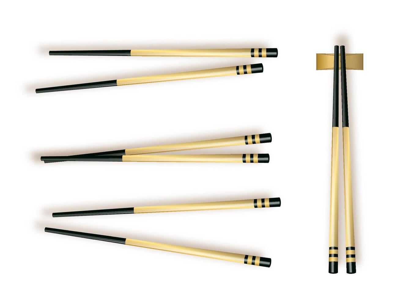Chopsticks. Set Accessories for Sushi Isolated on White Background. Illustration vector