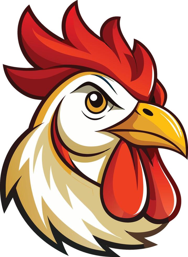 Charming Chicken Head Design Available on EPS File vector