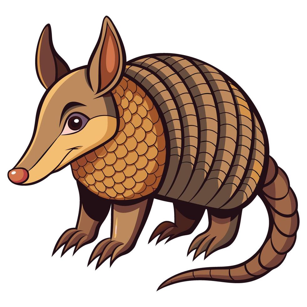 Realistic Armadillo Walking in Nature Available on EPS File vector