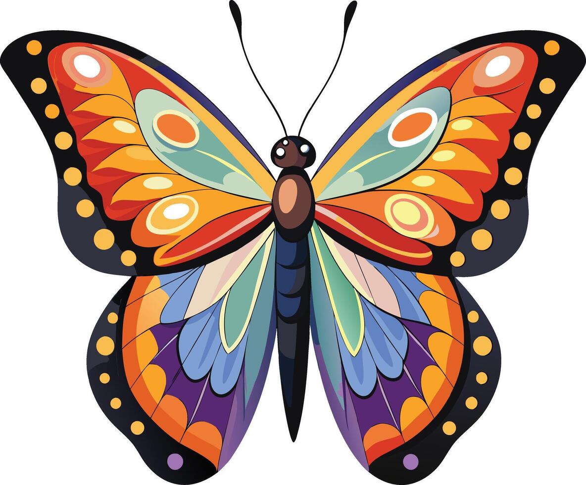 Stunning Butterfly with Rainbow Wing Patterns Available on EPS File vector