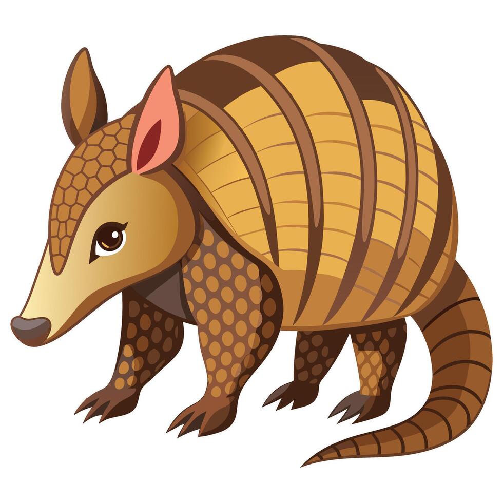 Strong Armadillo with Protective Shell Available on EPS File vector