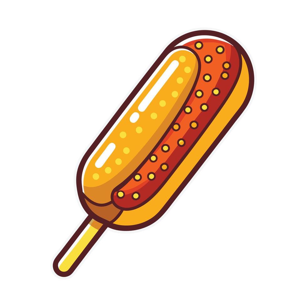 Crispy Corndog with Stick Available on EPS File vector