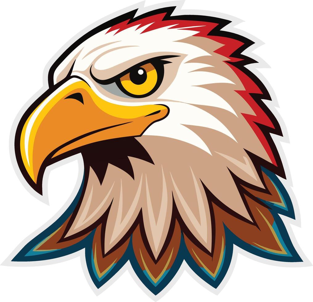 Bold Eagle Head with Intense Gaze Available on EPS File vector