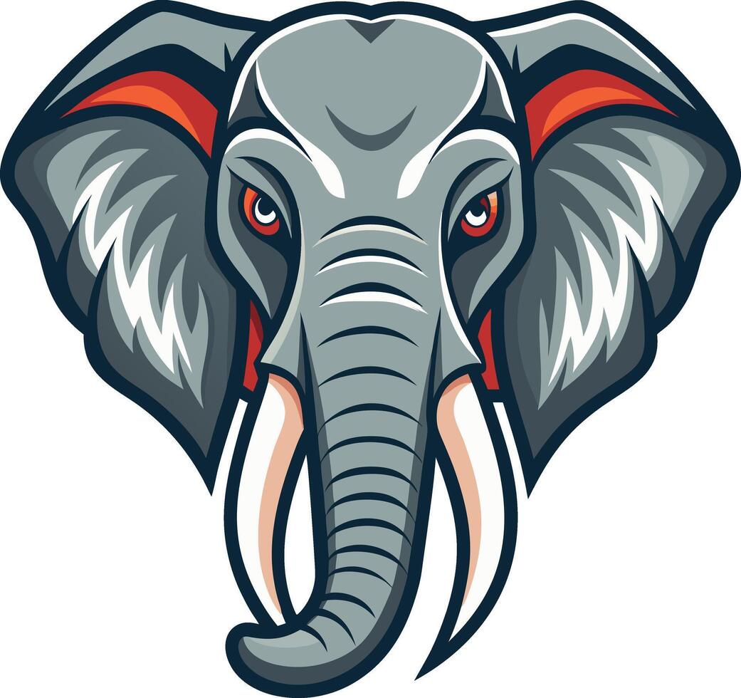 Artistic Elephant Head Creation Available on EPS File vector