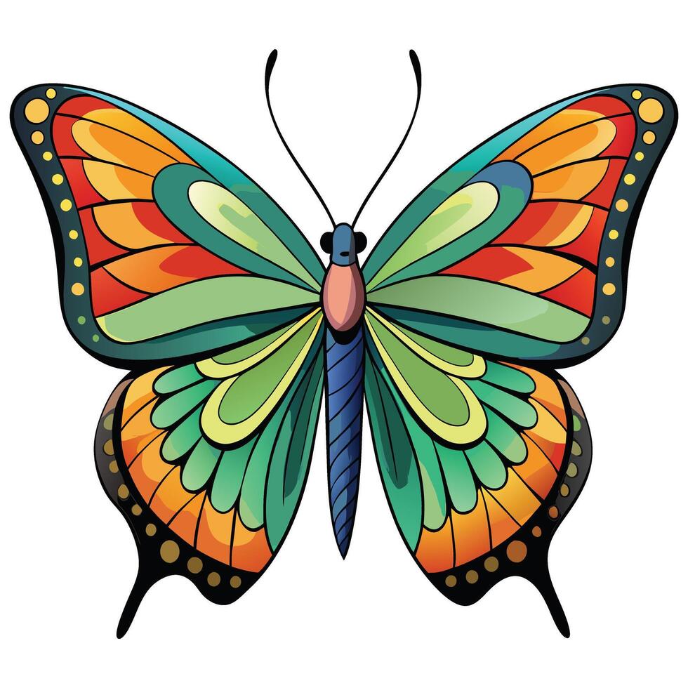 Artistic Butterfly with Unique Color Blend Available on EPS File vector
